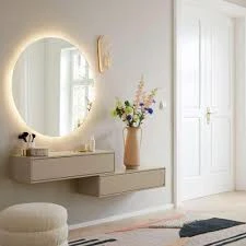 Modern bedroom vanities with contemporary LED lighting