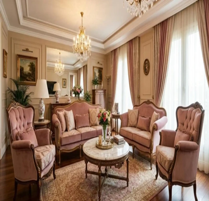 Classic Salon Rose and Beige