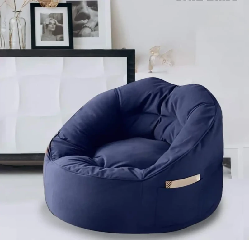 Velvet Bean Bag Chair | Dark Blue