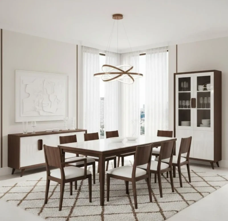 Complete Modern Dining Room 8 Chairs