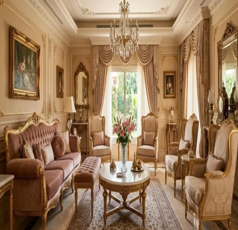 Classic Beige and Kashmir Salon 6 Piece with Banquet
