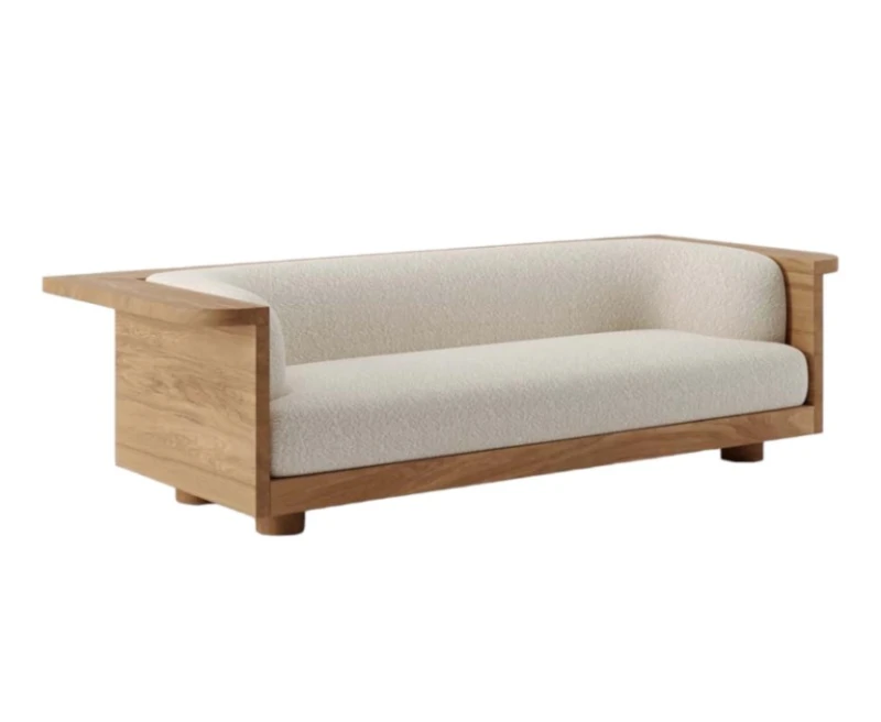 3-seater sofa, white and beige