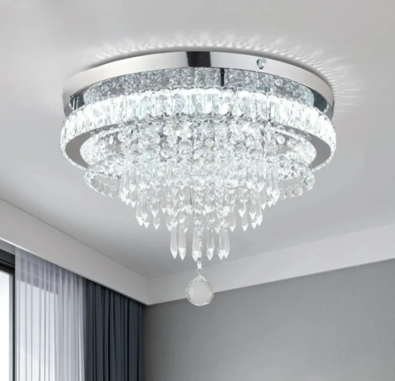 Modern Crystal Circular Chandelier | Silver