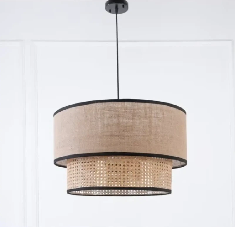 Modern Beige and Black Ceiling Lamp | Boho