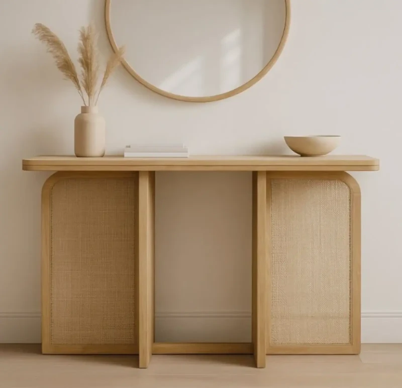Oval wooden console