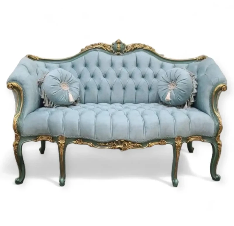 Antique Captune Sofa | Baby Blue