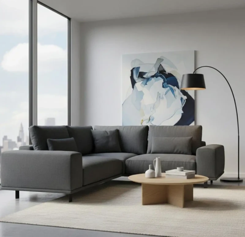 Modern Linen Corner | Dark Gray