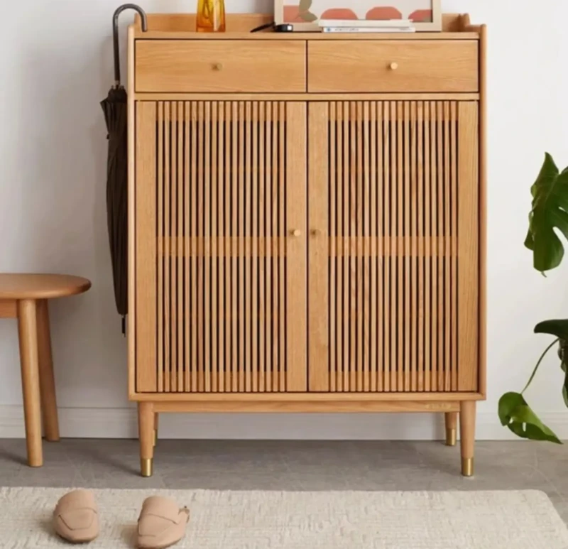 Modern Wooden Shoe Cabinet 2 Leaves