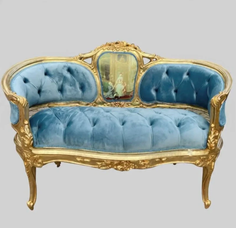 Antique Captune Baby Blue Sofa