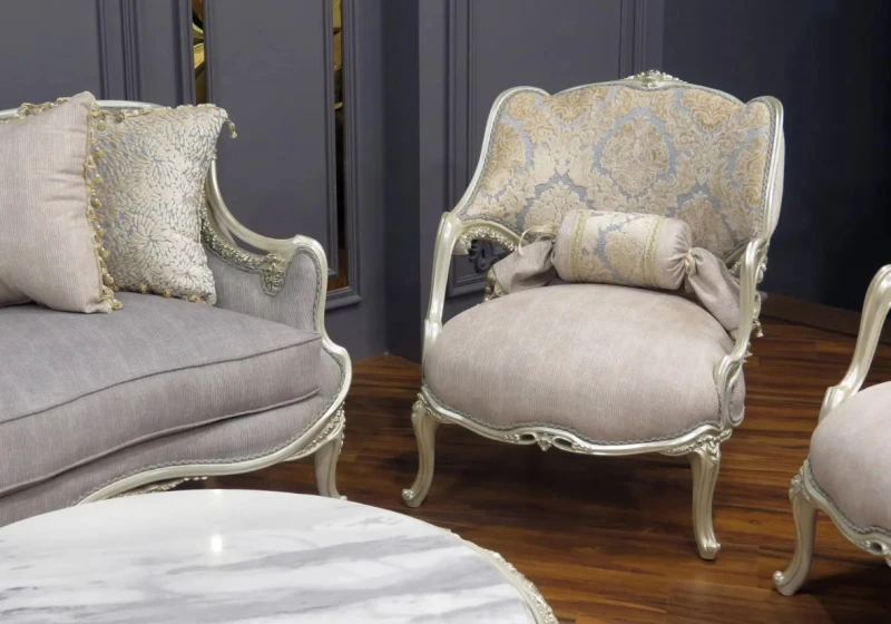 Gray and Kashmir Salon Set | 6 Pieces