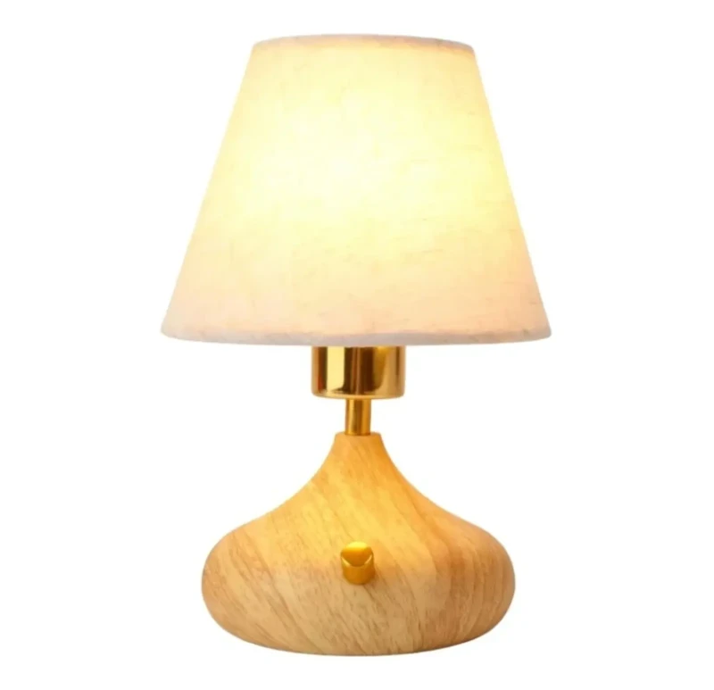Golden wood lamp