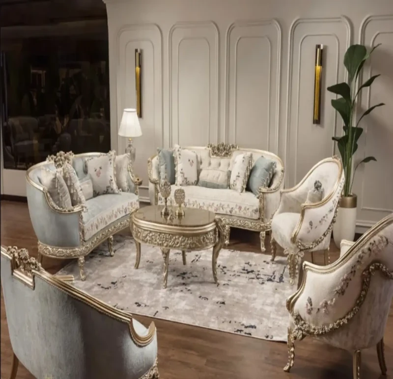 Classic Italian salon - 3 Sofas 2 Chair and a Table