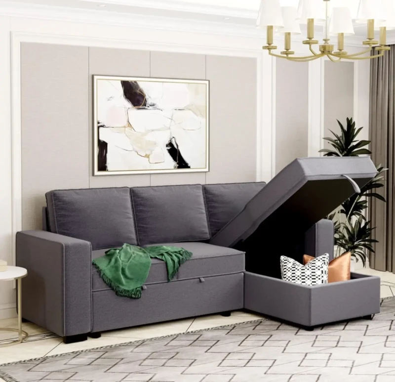 Modern Gray Corner With Storage Unit