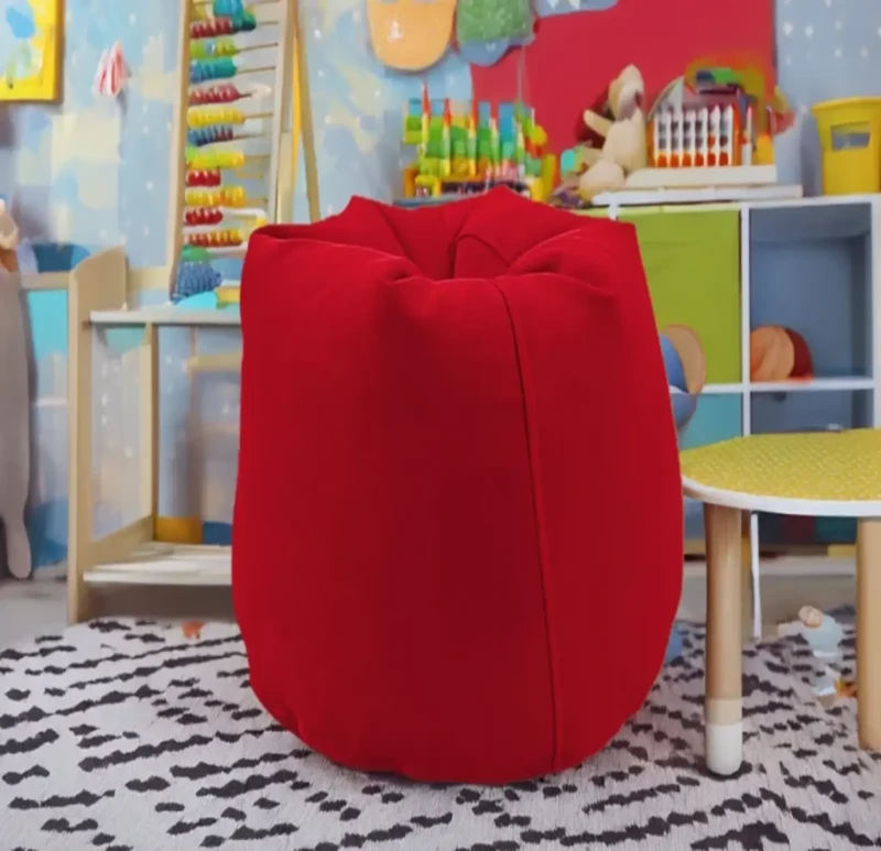 Red Linen Bean Bag | Small