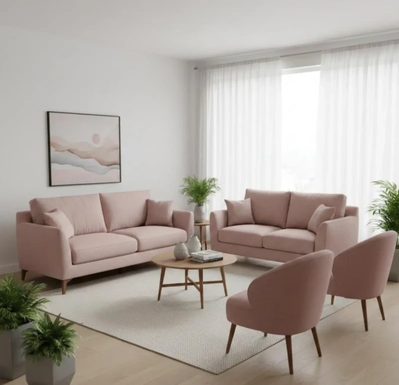 Modern Linen Sofa Set Kashmir