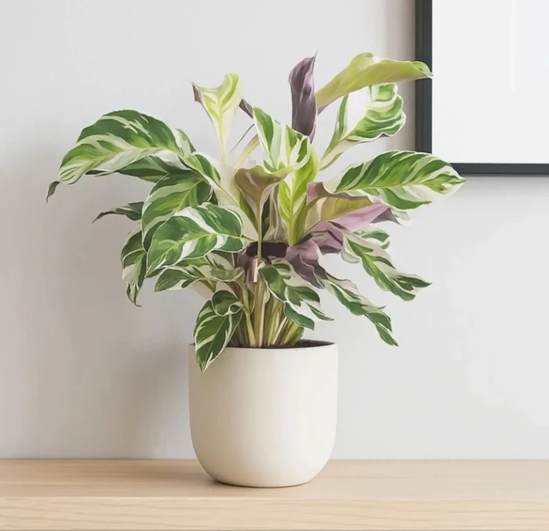 White Plant Pot | Calathea Plant