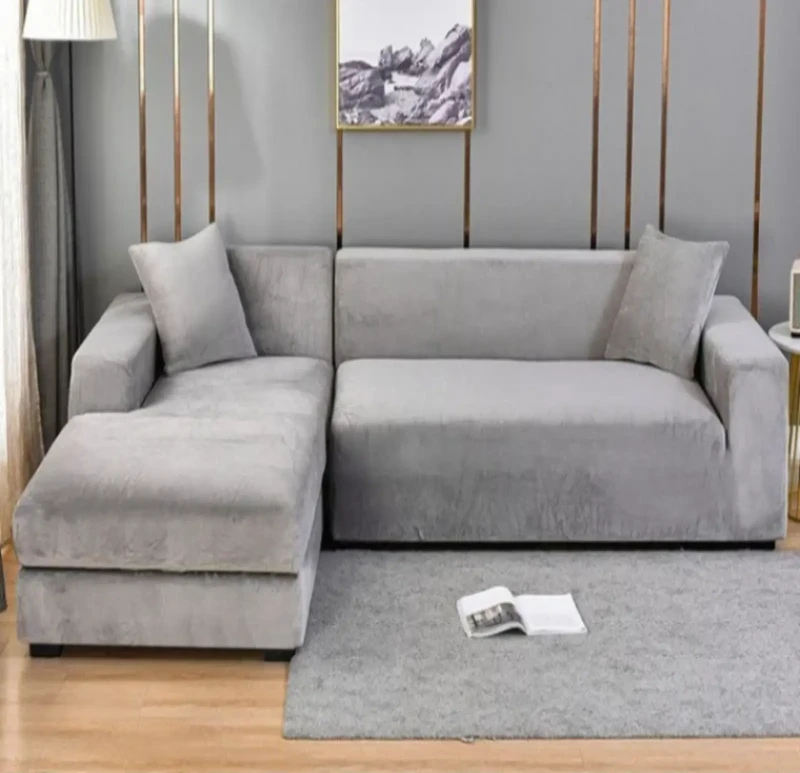 Modern Gray Velvet Sofa