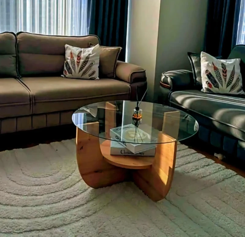 Circular Center Table With an Irregular Base
