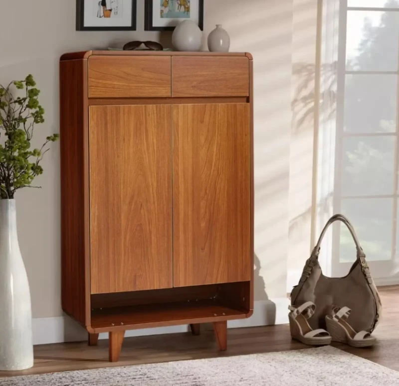 Shoe Cabinet with Drawers and 2 Doors | Italian Handles