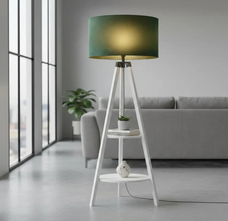 Modern green and white lamps