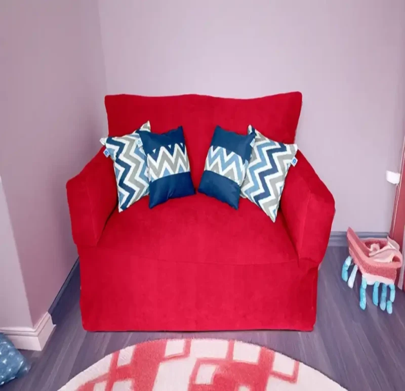 Linen Bean Bag Sofa | Red