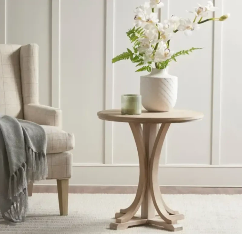 Romanian Beech Wood Side Table | Wooden