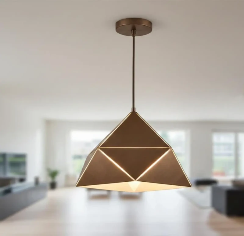 Modern Pyramid Ceiling Lamp | Brown