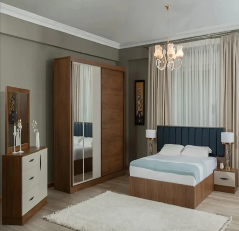 Modern Bedroom 5 Pieces | White and Brown