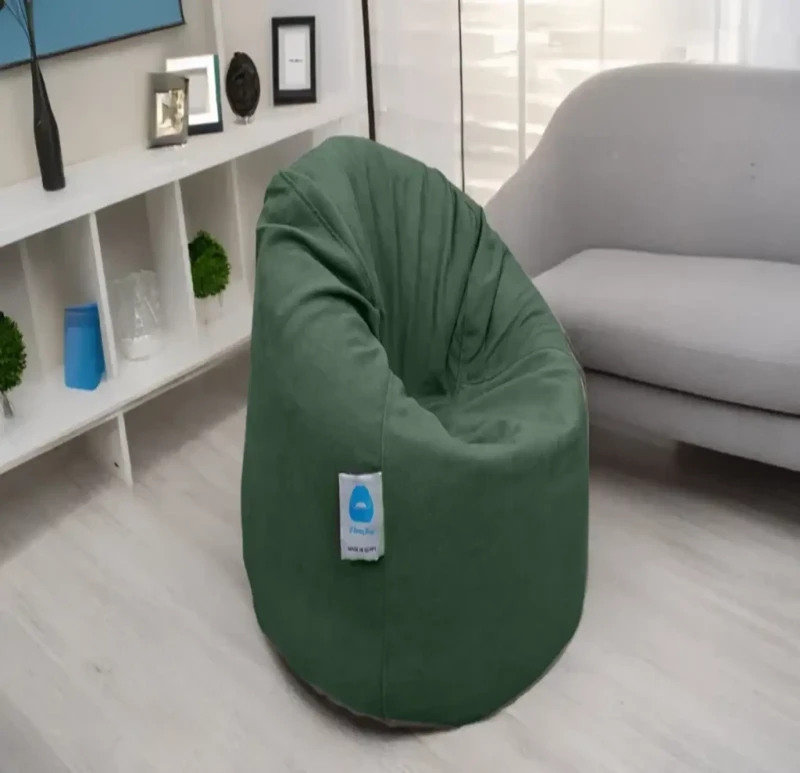 Dark Green Linen Bean Bag | X Large