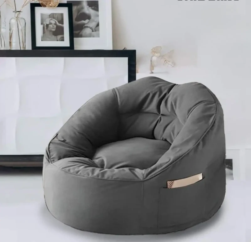 Velvet Bean Bag Chair | Gray