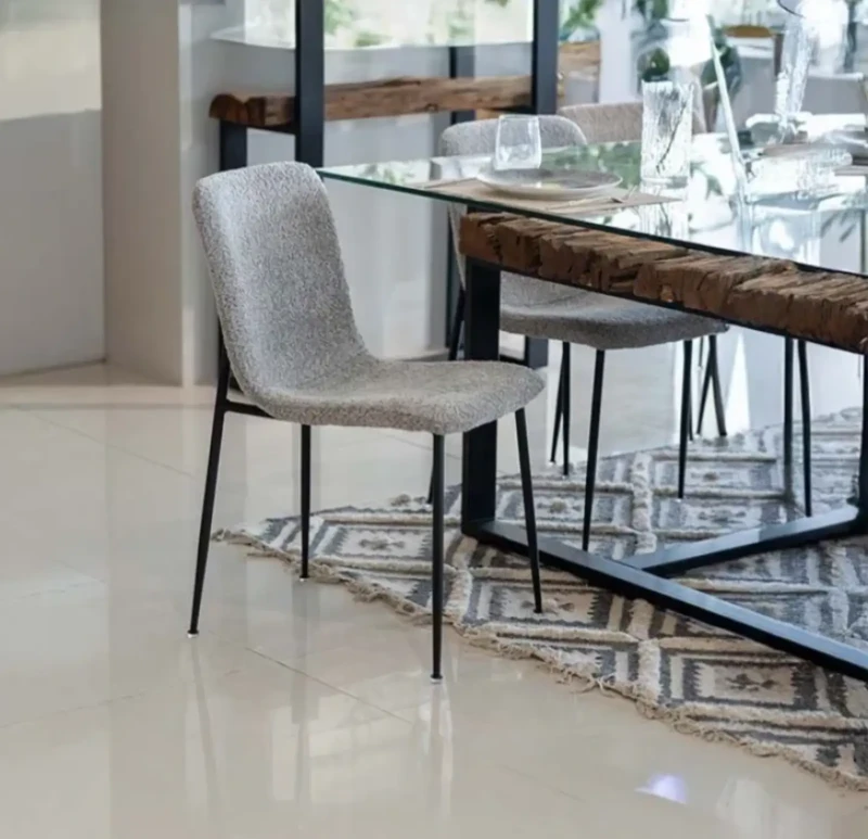 Linen Chair With Wavy Lines