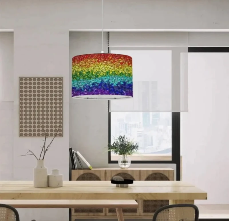 Multi-colored linen chandelier