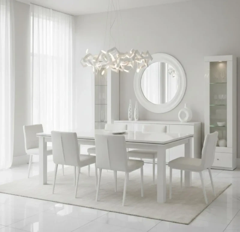White Modern Dining Room | 2 Niches