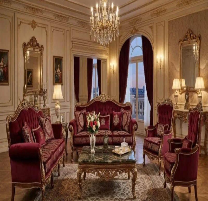 Classic Salon 5 Pieces | Burgundy