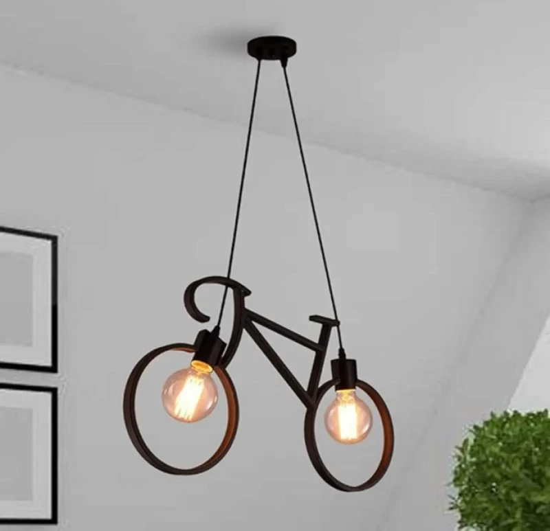 Modern Bike Ceiling Lamp | Black