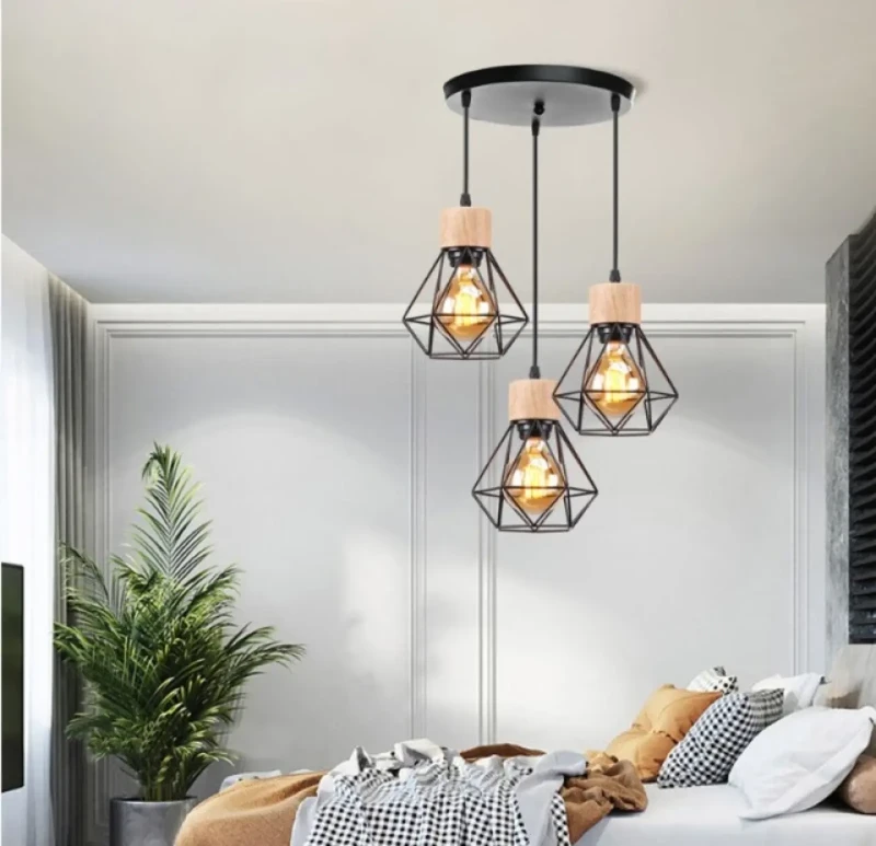Modern Circular Chandelier | Black and Beige