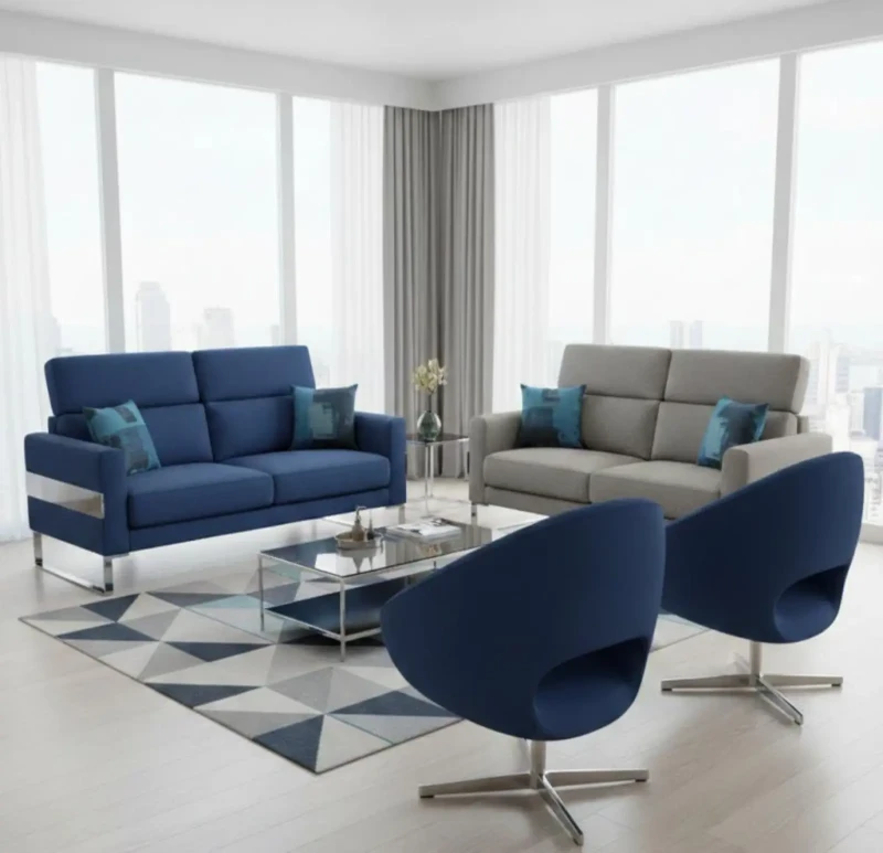 Modern Sofa Set 4 Pieces - Stainless Legs
