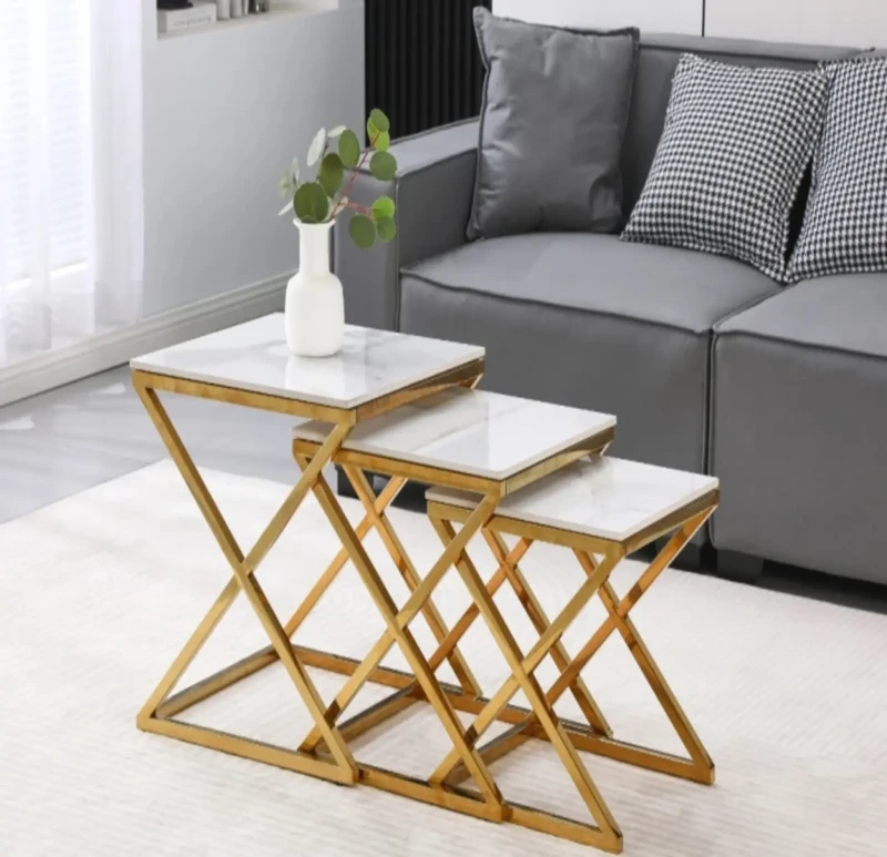 Set of Three Rectangular Stainless Tables