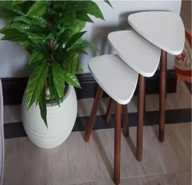 Wooden Tripod Table Set