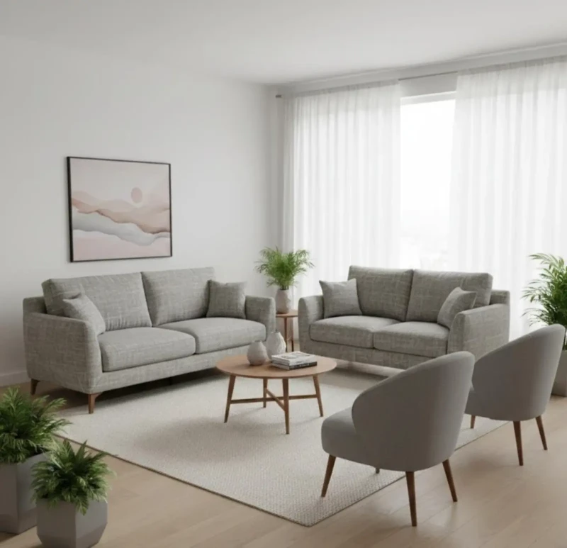 Modern Gray Sofa Set