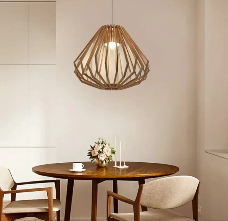 Wooden pendant golden color
