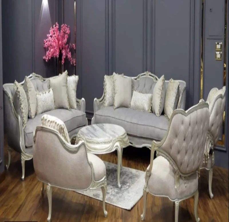 Gray and Kashmir Salon Set | 6 Pieces