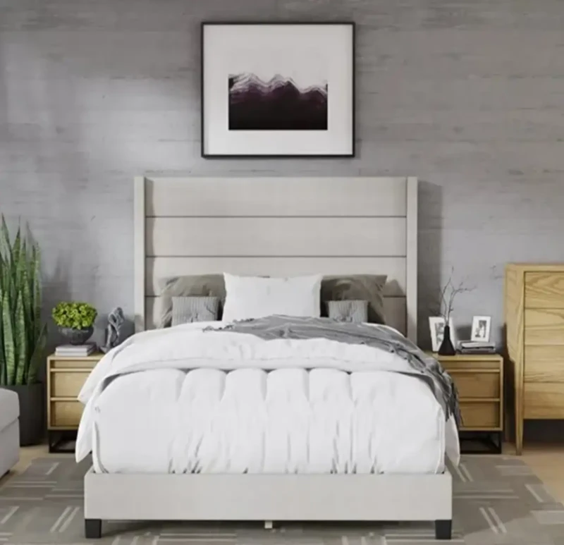 Modern Beech Wood Bed | white