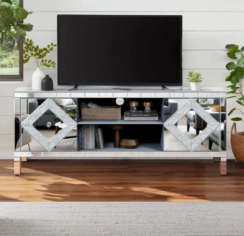 Modern Silver TV Table