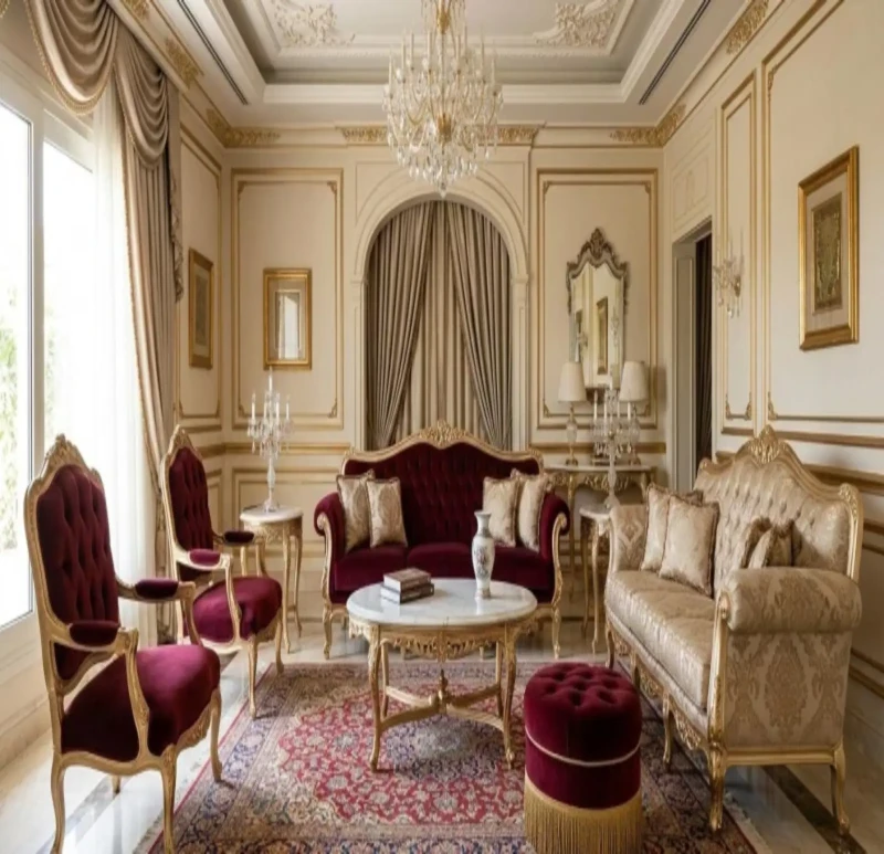 New Classic Champagne Salon | 5 Pieces with Puff