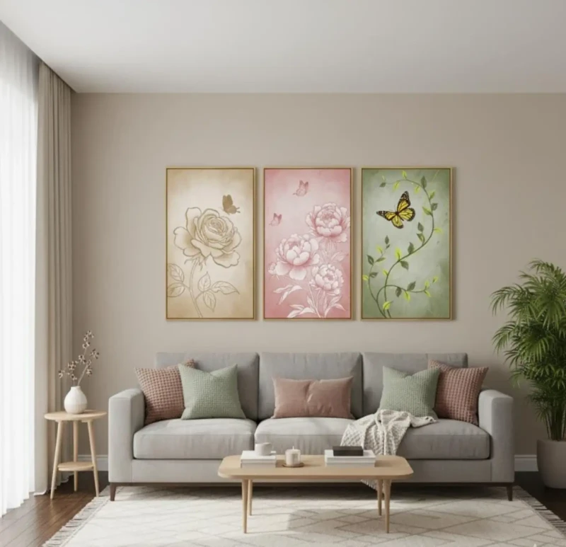 Modern Floral Tableau | 3 Pieces