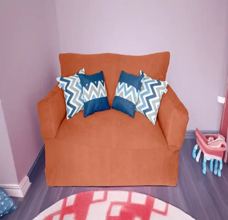 Linen Bean Bag Sofa | Orange