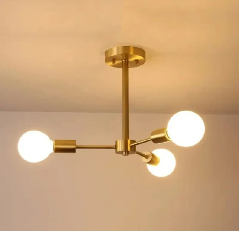 Ceiling Lamp 3 Bulbs | Golden
