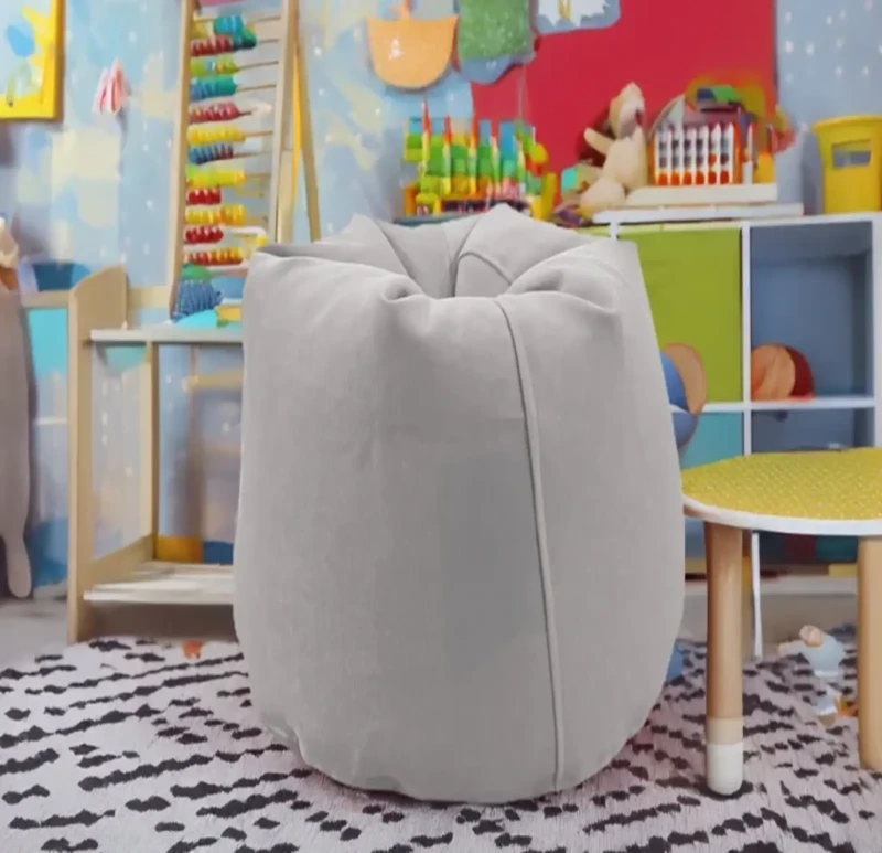 Light Grey Linen Bean Bag | Small