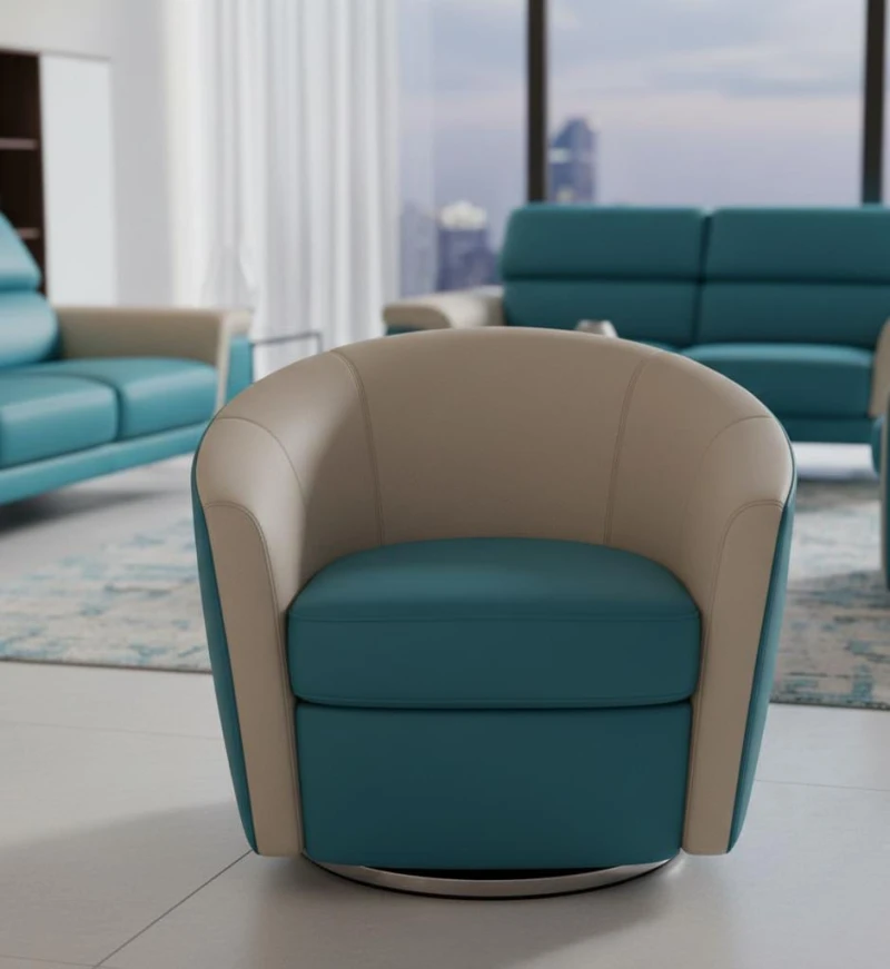 Modern Inverted Leather Sofa Set With Stainless Legs